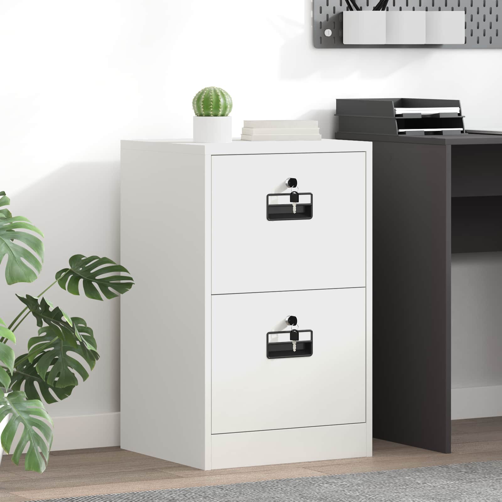 Weißer Aktenschrank aus Stahl, 45,5 cm