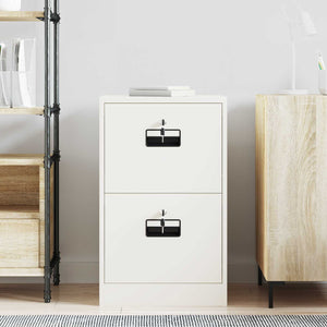 Weißer Aktenschrank aus Stahl, 45,5 cm
