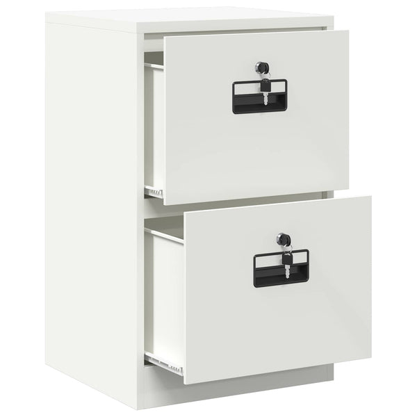 Weißer Aktenschrank aus Stahl, 45,5 cm
