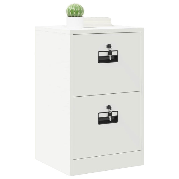 Weißer Aktenschrank aus Stahl, 45,5 cm