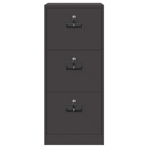 Schwarzer Aktenschrank aus Stahl, 106,5 cm hoch