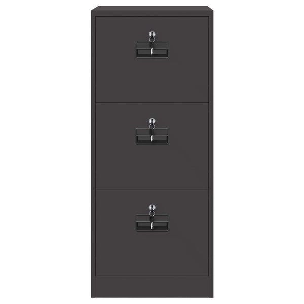 Schwarzer Aktenschrank aus Stahl, 106,5 cm hoch