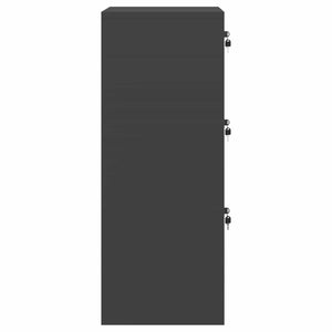 Schwarzer Aktenschrank aus Stahl, 106,5 cm hoch