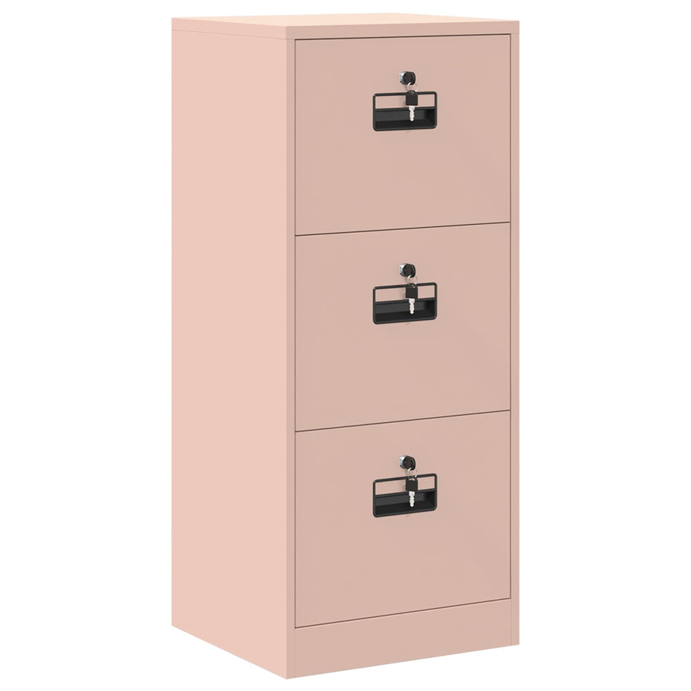 Rosa Aktenschrank aus Stahl, 106,5 cm hoch