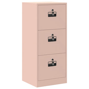 Rosa Aktenschrank aus Stahl, 106,5 cm hoch