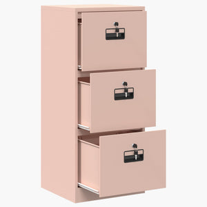 Rosa Aktenschrank aus Stahl, 106,5 cm hoch