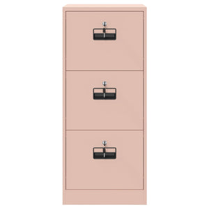 Rosa Aktenschrank aus Stahl, 106,5 cm hoch