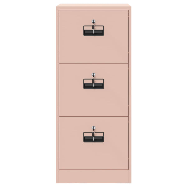Rosa Aktenschrank aus Stahl, 106,5 cm hoch