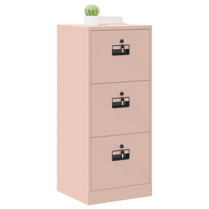Rosa Aktenschrank aus Stahl, 106,5 cm hoch