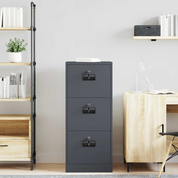 vidaXL Armoire de classement Anthracite 45,5 x 42 x 106,5 cm Acier laminé à froid