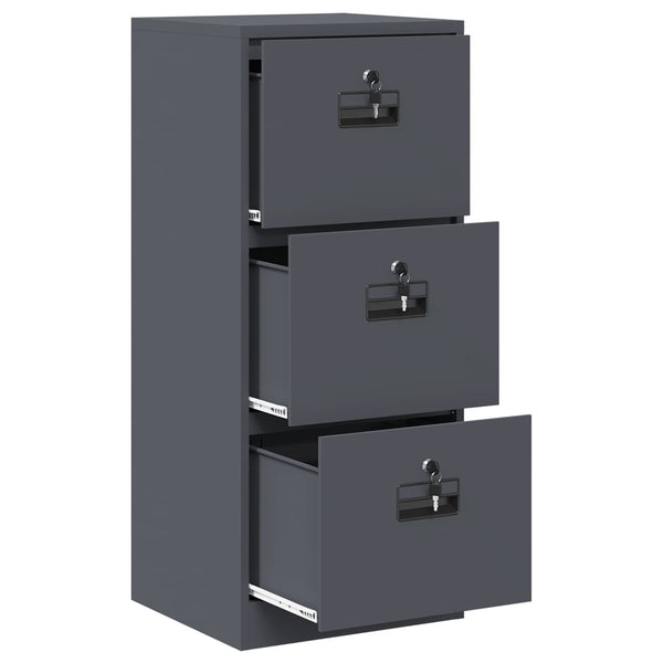 vidaXL Armoire de classement Anthracite 45,5 x 42 x 106,5 cm Acier laminé à froid