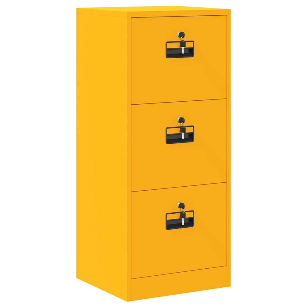 Senfgelber Aktenschrank aus Stahl