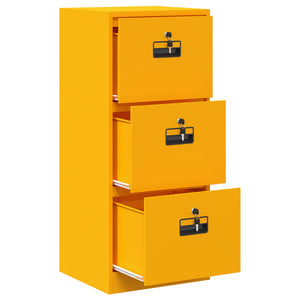 Senfgelber Aktenschrank aus Stahl