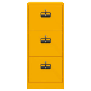 Senfgelber Aktenschrank aus Stahl