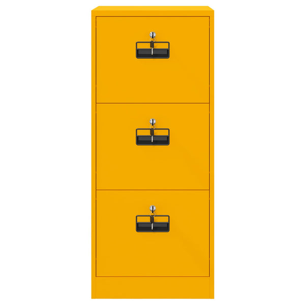 Senfgelber Aktenschrank aus Stahl