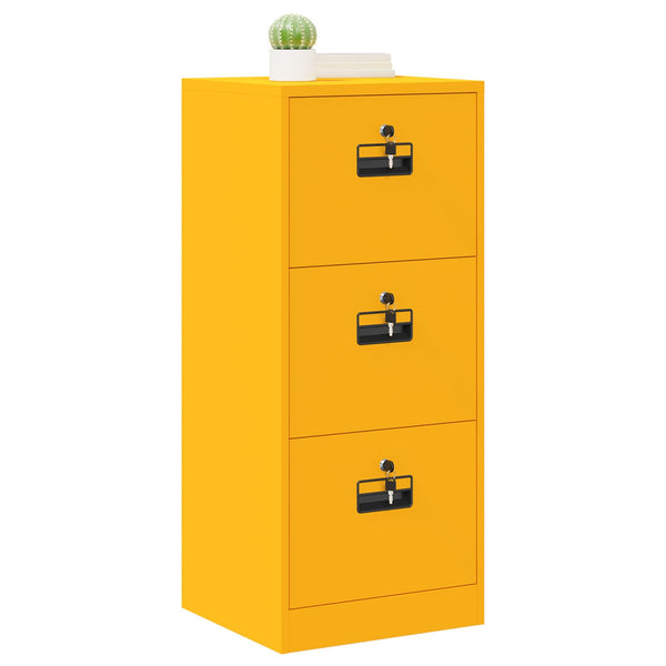 Senfgelber Aktenschrank aus Stahl