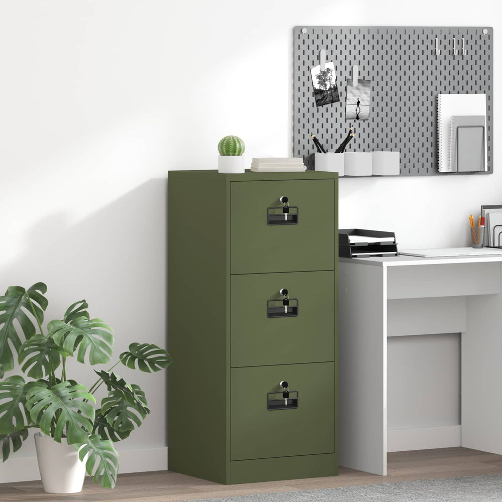 Aktenschrank Olive Grün mit Schubladen