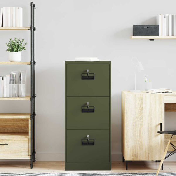 Aktenschrank Olive Grün mit Schubladen
