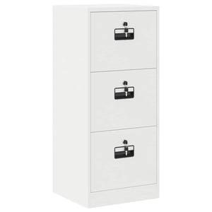 Weißer Aktenschrank aus Stahl, 106,5 cm hoch