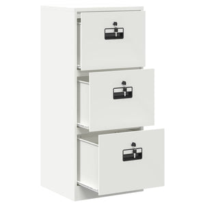 Weißer Aktenschrank aus Stahl, 106,5 cm hoch
