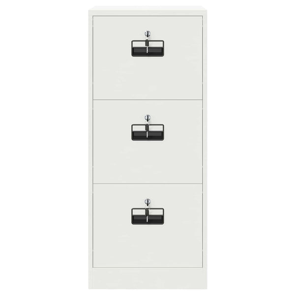 Weißer Aktenschrank aus Stahl, 106,5 cm hoch