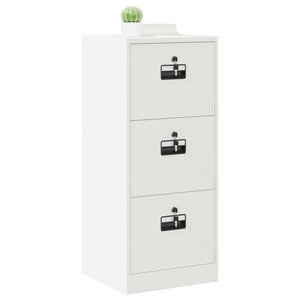 Weißer Aktenschrank aus Stahl, 106,5 cm hoch