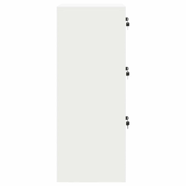 Weißer Aktenschrank aus Stahl, 106,5 cm hoch