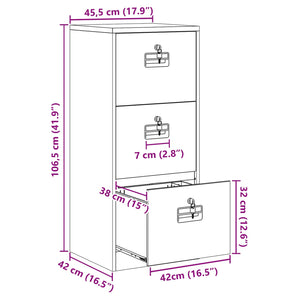 Weißer Aktenschrank aus Stahl, 106,5 cm hoch