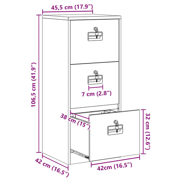 Weißer Aktenschrank aus Stahl, 106,5 cm hoch