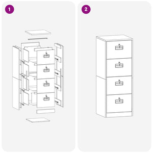 Schwarzer Aktenschrank aus Stahl