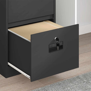 Schwarzer Aktenschrank aus Stahl