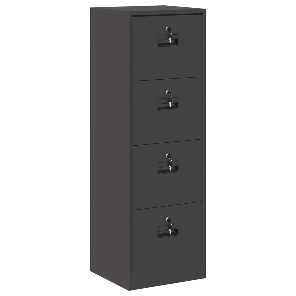 Schwarzer Aktenschrank aus Stahl