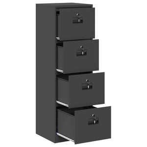 Schwarzer Aktenschrank aus Stahl
