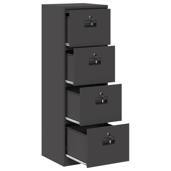 Schwarzer Aktenschrank aus Stahl