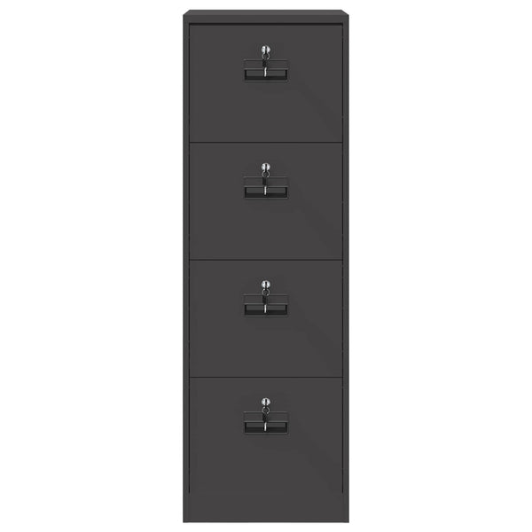 Schwarzer Aktenschrank aus Stahl