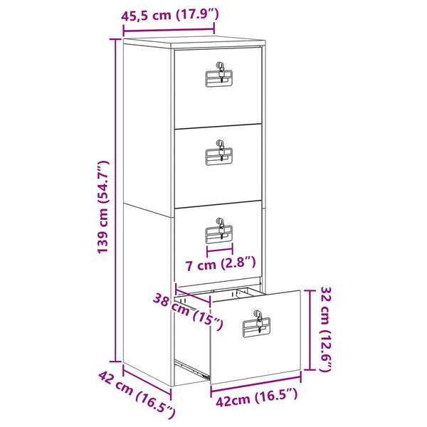 Schwarzer Aktenschrank aus Stahl