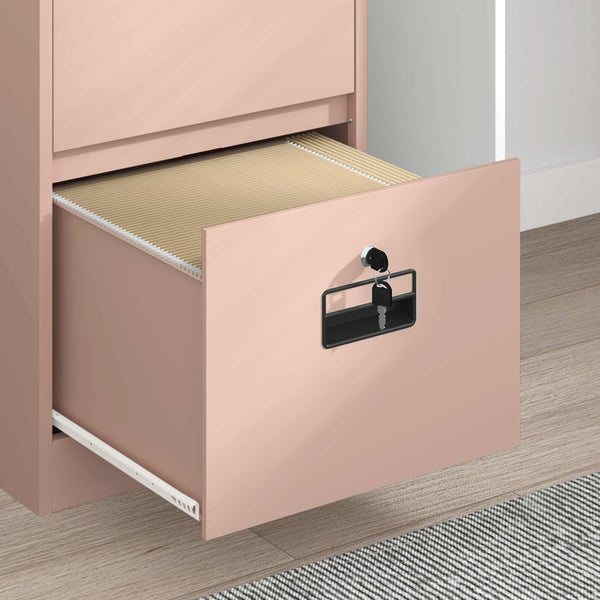 Rosa Aktenschrank aus Stahl