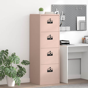 Rosa Aktenschrank aus Stahl