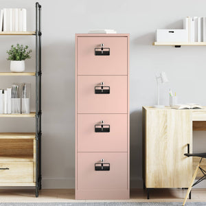 Rosa Aktenschrank aus Stahl