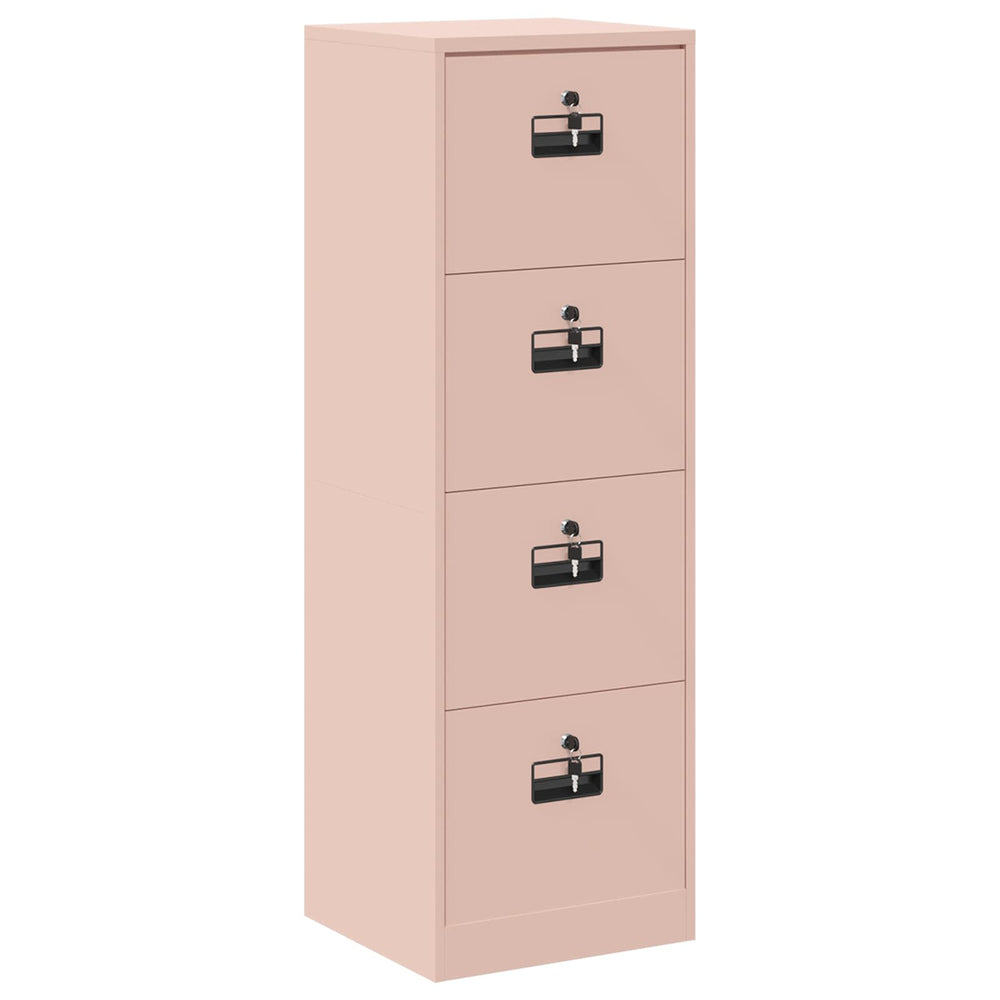 Rosa Aktenschrank aus Stahl