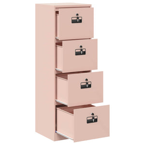 Rosa Aktenschrank aus Stahl