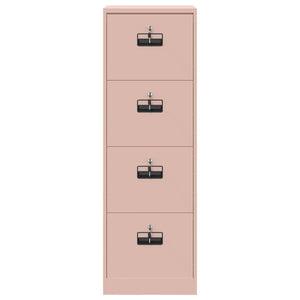 Rosa Aktenschrank aus Stahl