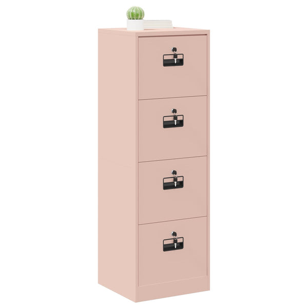 Rosa Aktenschrank aus Stahl