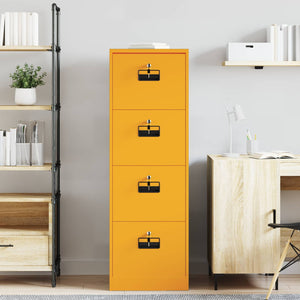 Senfgelber Aktenschrank aus Stahl