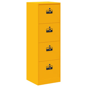 Senfgelber Aktenschrank aus Stahl