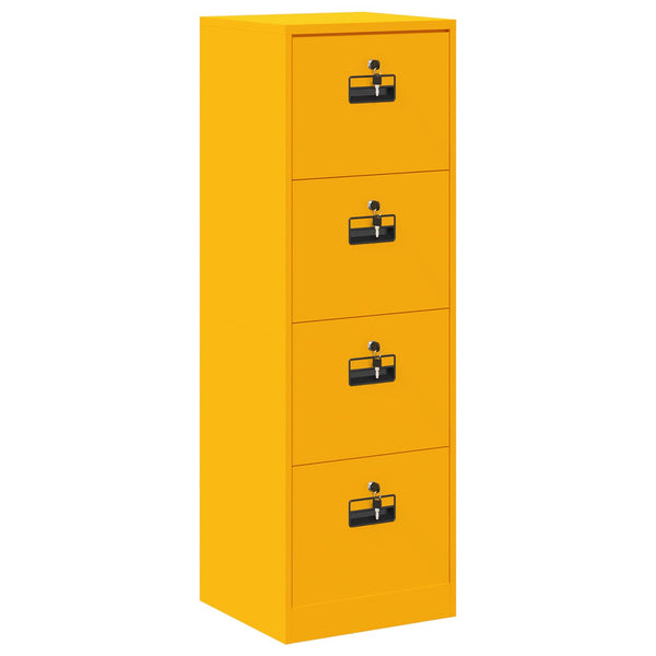Senfgelber Aktenschrank aus Stahl