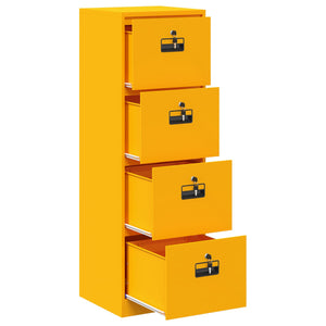 Senfgelber Aktenschrank aus Stahl