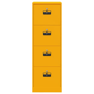 Senfgelber Aktenschrank aus Stahl