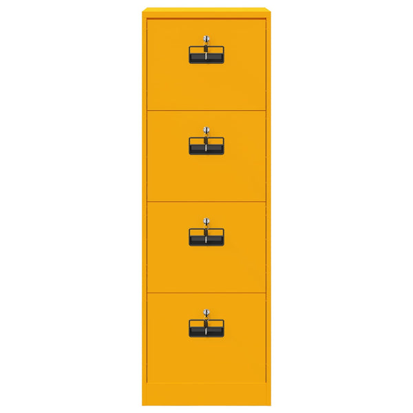 Senfgelber Aktenschrank aus Stahl
