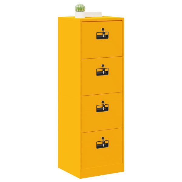 Senfgelber Aktenschrank aus Stahl